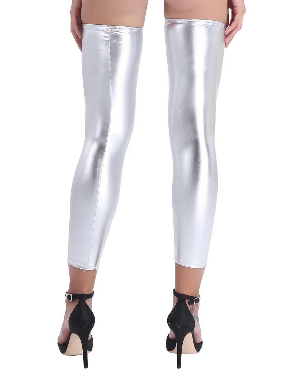 Description Picture 6 of itemFashion Women Tights Stockings Sexy Wetlook Shiny Stocking Clubwear Stretchy Footless Thigh-high Costumes Sexy Tights Stockings