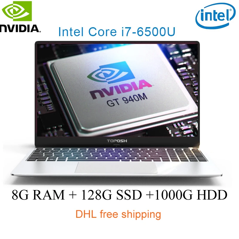 

P10-02 8G RAM 128G SSD 1000G HDD Intel i7-6500u 15.6" Gaming laptop 2.5GHZ-3.1GHZ NvIDIA GeForce 940M 2G with Backlit keyboard