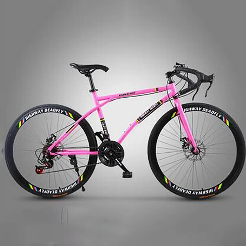 26 Inch Variable Speed Solid Tire Bend Handlebar Road Racing Bike Adult