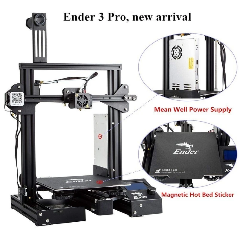 Ender 3PRO DIY 3D Printer Kit 220 x 220 x 250mm with MK10 Extruder 1.75mm 0.4mm Nozzle