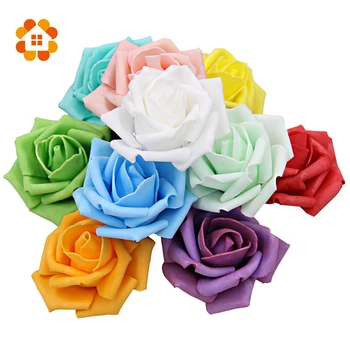 

50pcs Diameter 6-7 Cm Artificial Foam Roses For Home And Wedding Decoration Flower Heads Kissing Balls For Weddings Multi Color