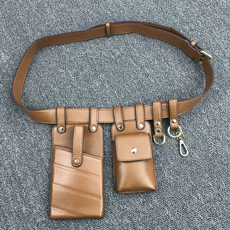 

New Women Waist Bag Leather Waist Belt Bag Crossbody Chest Bags Girl Fanny Pack Small Phone Pack shoulder Strap Packs Female