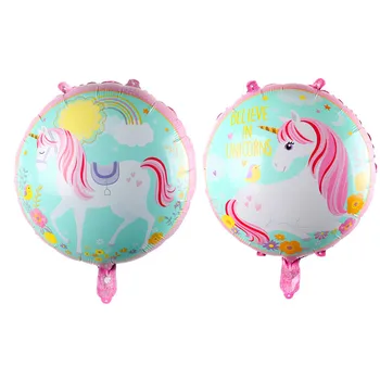 

KUAWANLE 30pcs/lot 18inch Cartoon Unicorn Balloon Rainbow Horse Foil Helium Balloons Birthday Party Supplies Decoration Globos