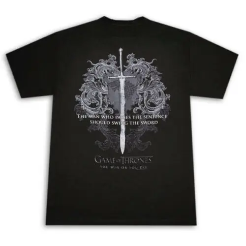 

Game Of Thrones ALMIGHTY STARK ICE SWORD - SWORD QUOTE T-Shirt NWT S-3XL Summer Men'S fashion Tee 2019 fashion t shirt