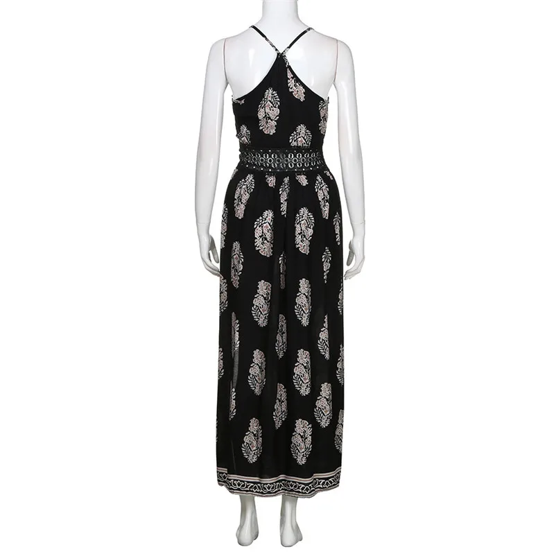HOT summer dress 2018 beach dress Womens Feather Long Boho Hollow Dress Lady Beach Summer Sundrss Maxi Dress elbise J19#N (4)