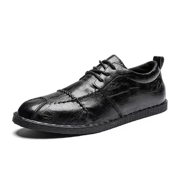 

2019 spring new fashion lazy solid color lace-up peas shoes male Korean version of business casual wild flat tide shoes 167303