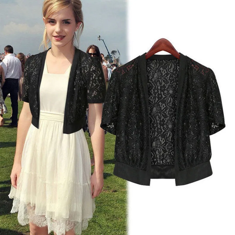 2018 زائد حجم النساء الملابس 5xl 4xl xxxl السيدات الأبيض الدانتيل بلوزة الصيف سترة معطف أسود الكروشيه مثير الإناث بلوزة قميص
