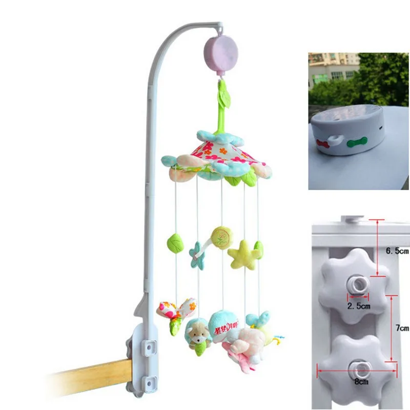 BABYSYLSRL High Arm 97cm Baby Electric Bed Bell Crib Set Musical Mobile