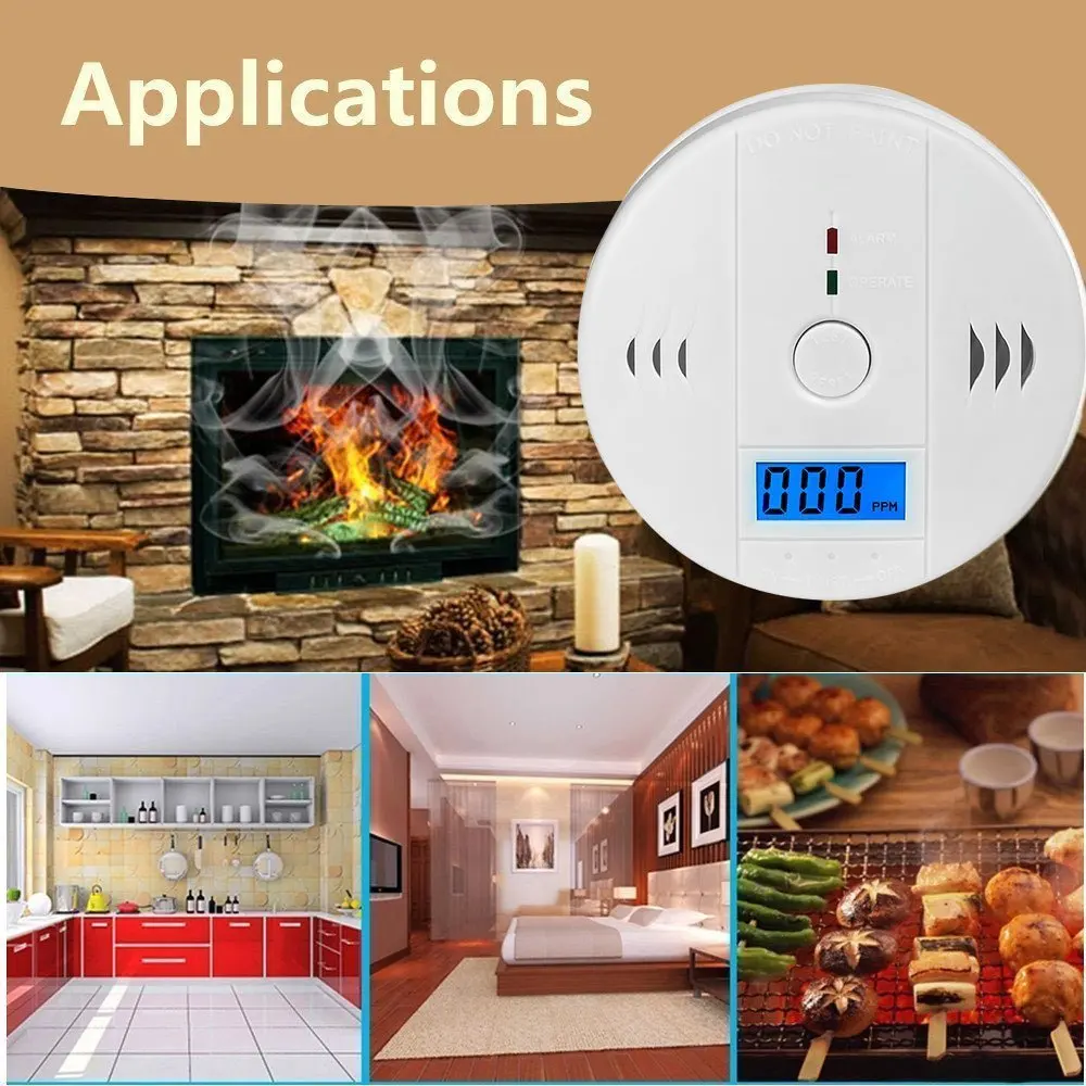 

LCD CO Sensor Work alone Built-in 85dB siren sound Independent Carbon Monoxide Poisoning Warning Alarm Detector