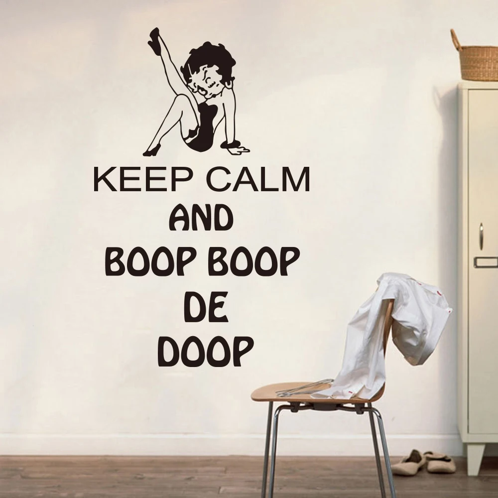 Betty Boop Keep Calm Wall Decal Car Laptop Betty Boop Keep Calm Quote Wall Sticker Car Vehicle Computer Sticker Vinyl Bedroom  (5)
