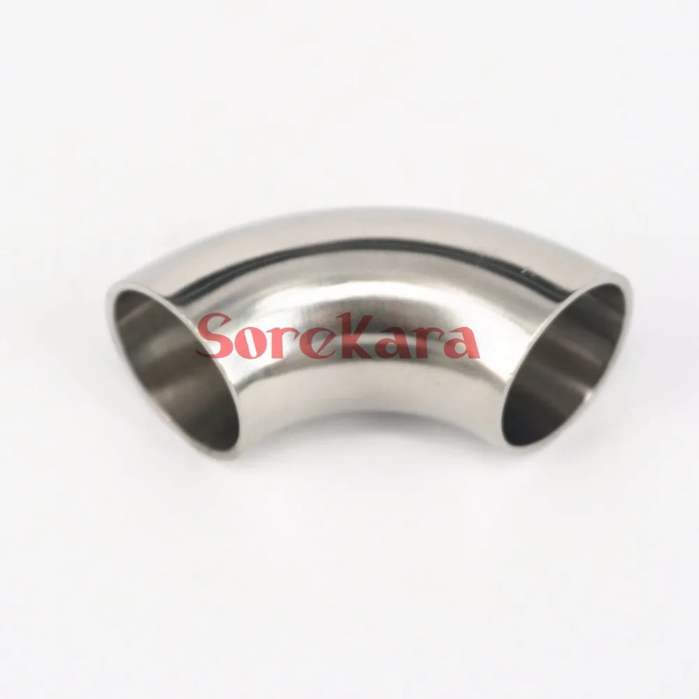 

51mm 2" O/D 304 Stainless Steel Sanitary Butt Weld 90 Degree Elbow Bend Pipe Fitting For home Brew Wine Beer