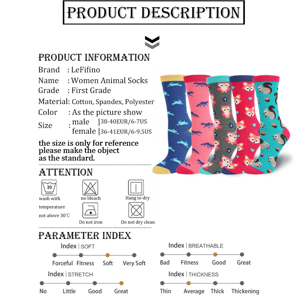 Носки женские хлопковые с рисунком белки кролика лошади лисы|women socks|socks patternsocks color