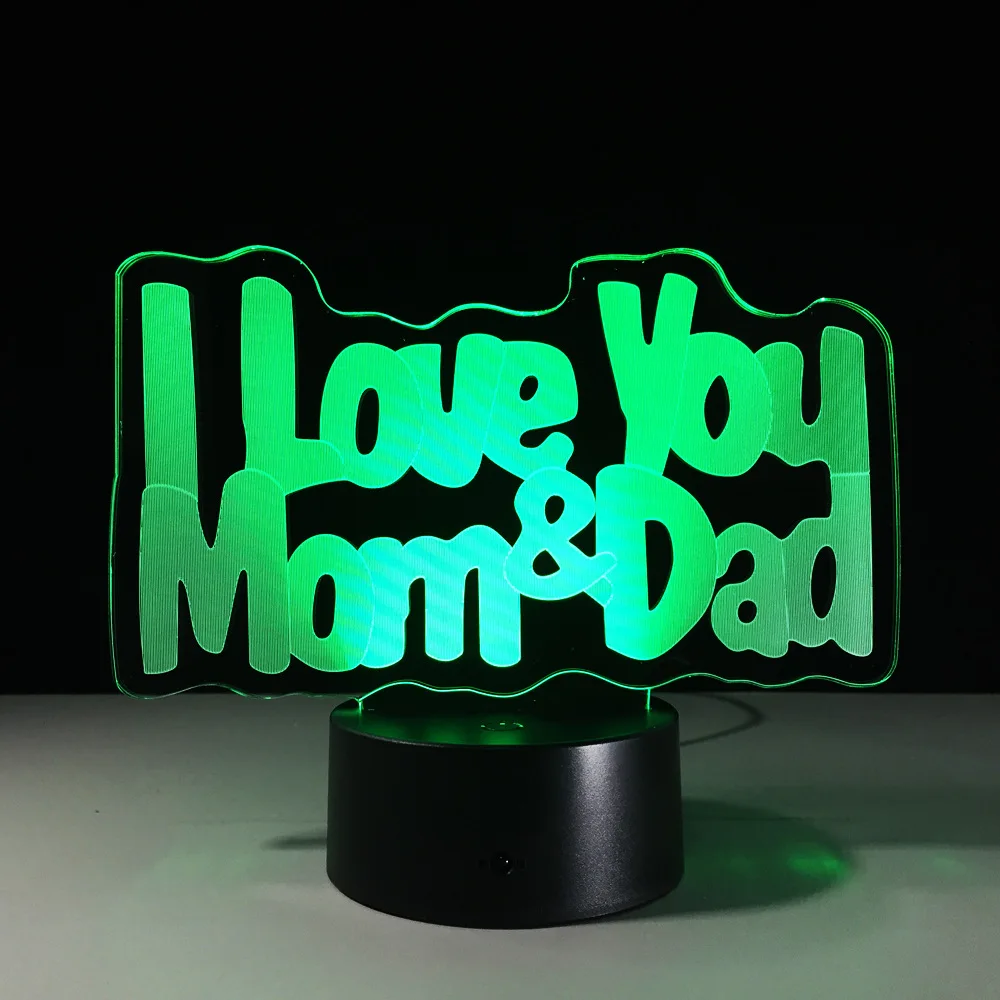 Love Mom Love Dad 3D Led Lamp 2