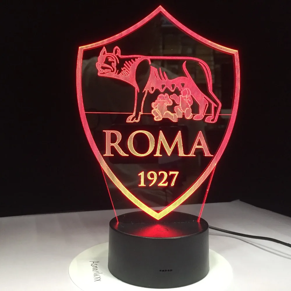 

Print AS Roma 3D LED Lamp USB 3AA Battery Night Lamp with 7 Colors Change Remote Touch Switch Lava Lamp Decorations Gift for Fan