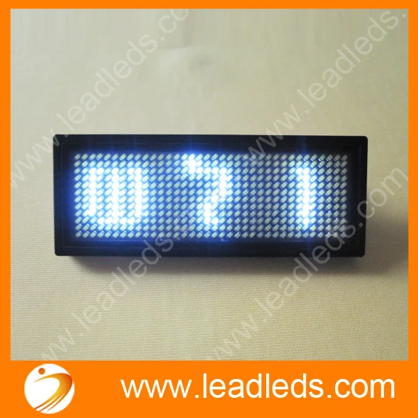 

White led name badge LED signs Rechargeable LED Display Badge 44x11 Dots Rechargeable Scrolling Name Badge Business Card Tag