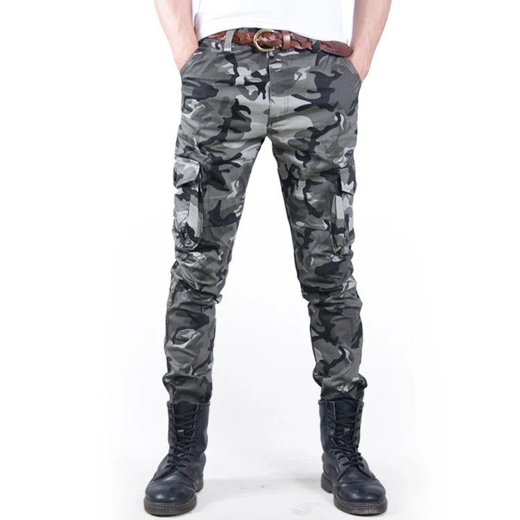 Fashion Camo Casual Military male trouser Thin Camouflage Men's Slim Spring Summer Combat Tactical Army Skinny Pencil Pant - Цвет: 951 grey camo