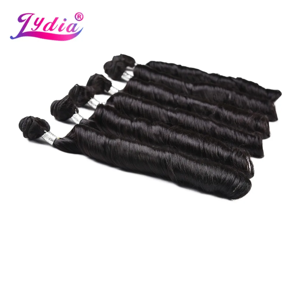 18inch Bouncy Curly Hair Heat Resistant Synthetic Hair Weave 37g/Piece Sew in Extensions Bundles 6pcs/pack