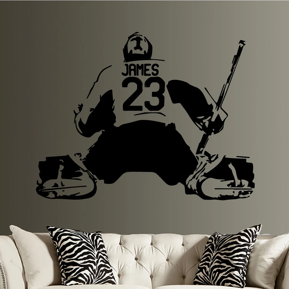 

Personalized Custom Name Of NHL Hockey Vinyl Self Adhesive Wallpaper Nursery Room Decor Wall Decals Wallstickers For Kids Room