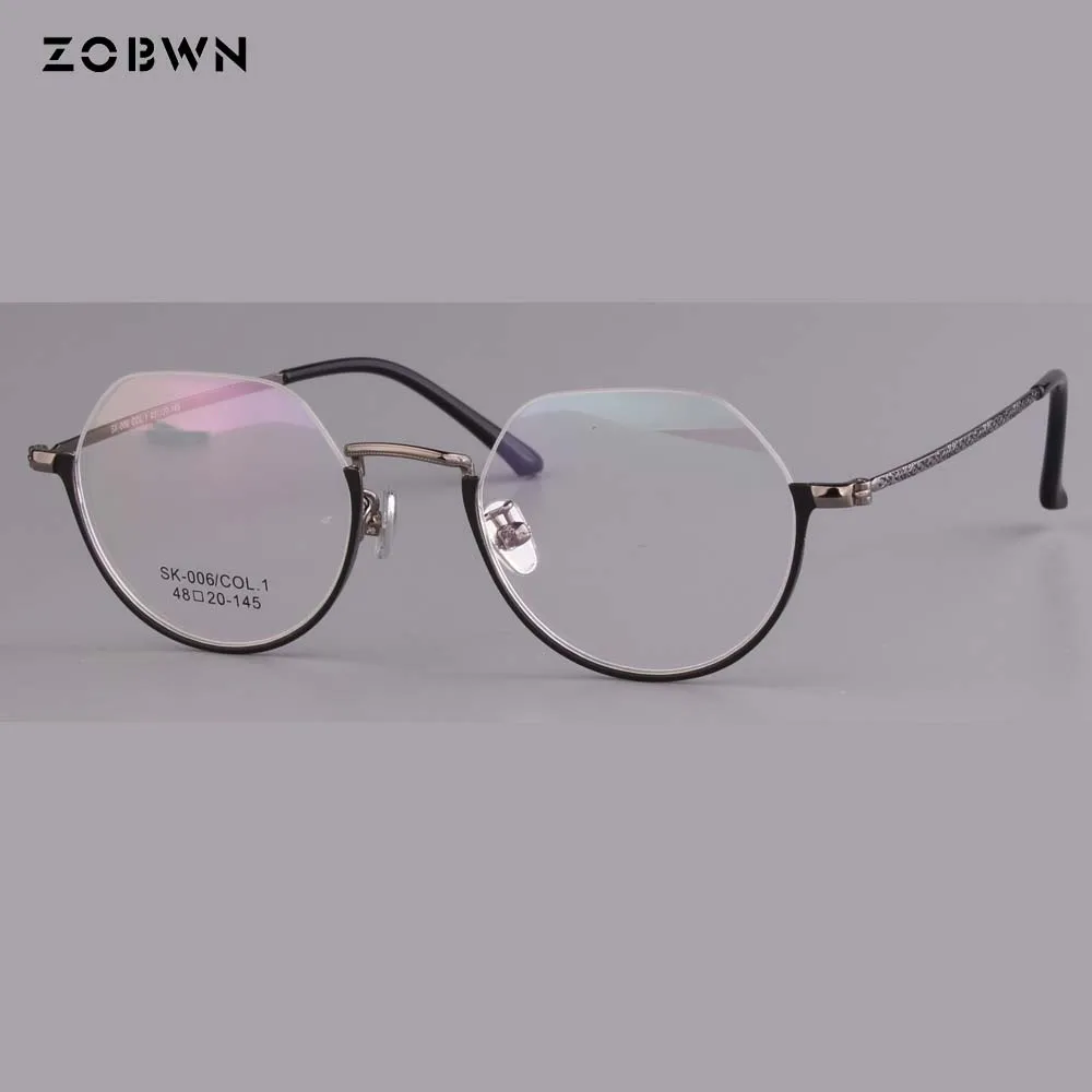 Модные очки Женские Ретро Оправа очков брендовые металлические винтажные женские оптические прозрачные очки для близорукости