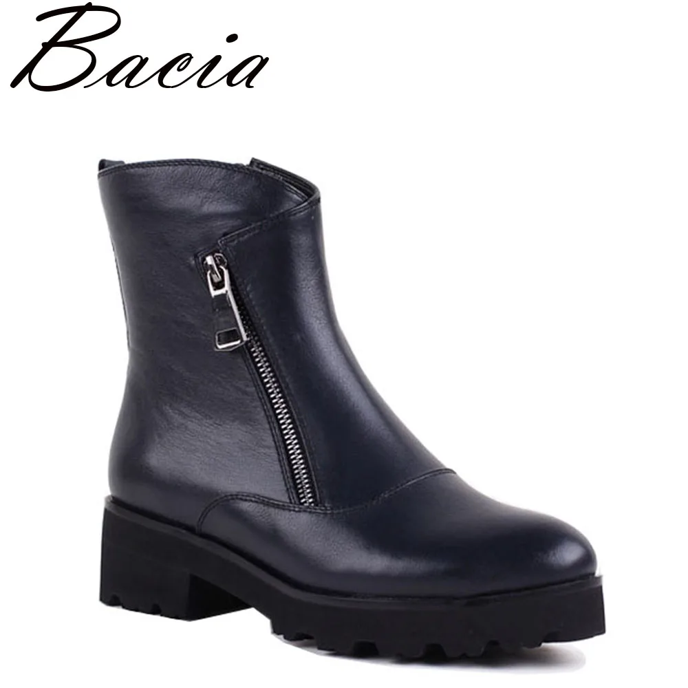 Bacia/осень Зимняя обувь из натуральной кожи женская женские ботинки с