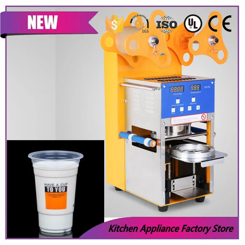 400 500cups/H stand/table automatic plastic cup filling and sealing