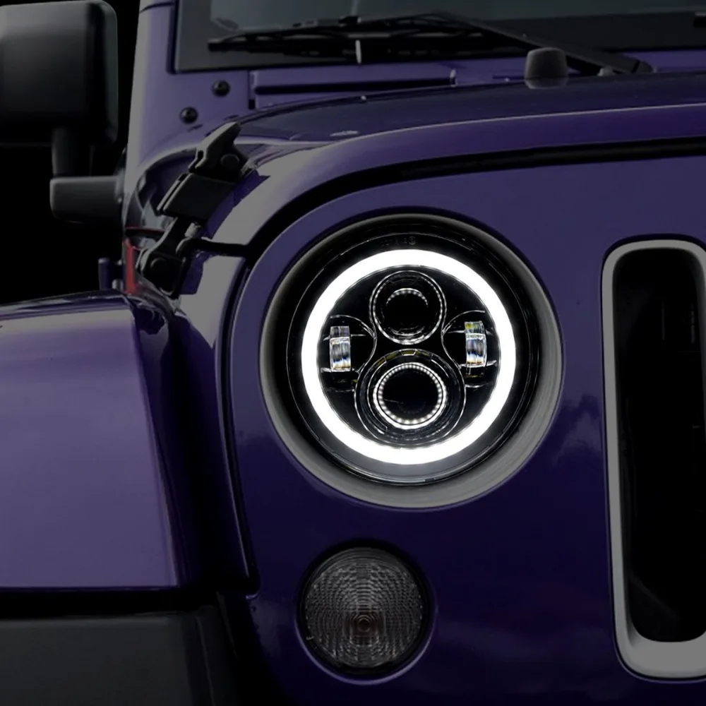 Светодиодная фара 2 шт. белый гало для Jeep Wrangler JK TJ LJ подходит Land Rover Defender Lada 4x4 urban Niva