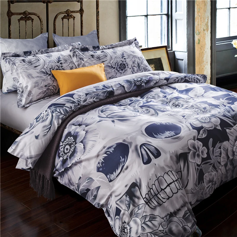 60s Hd Digital Quality Bedding Set Queen King Size Bed Sheet 60s Hd Digital Quality Bedding Set Queen King Size Bed Sheet Linen Cool Idea Unique Skull 100 Cotton Duvet Cover Sets 4pcs In From Home