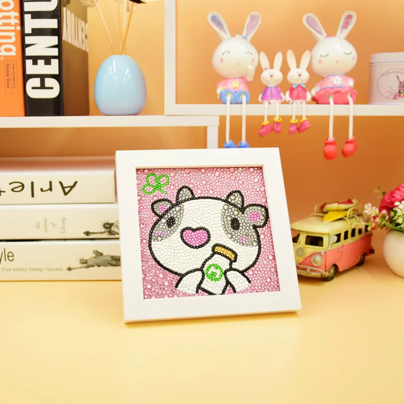 5D DIY алмазная живопись наборы мультфильм Животные Единорог собака мозаика вышивка крестиком ремесла подарок для детской комнаты с рамкой - Цвет: cow