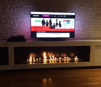 

on sale 48 inch black/silver smart control TV fireplace