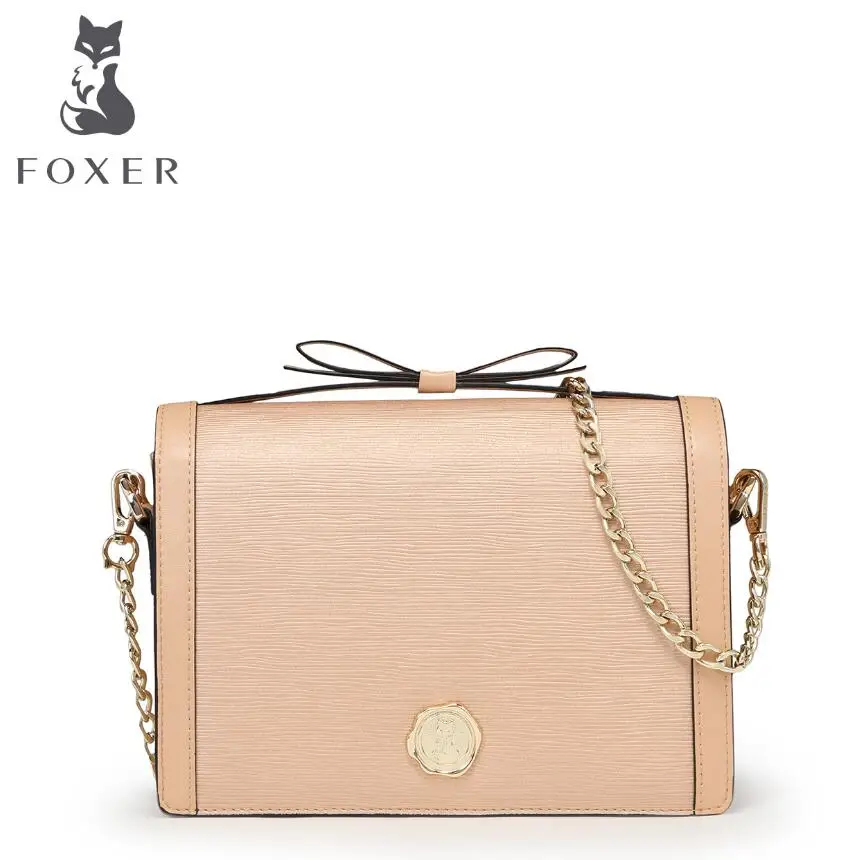 

FOXER2018 high-quality fashion luxury brand new handbag leather leisure shoulder bag fashion wild chain messenger bag tofu bag