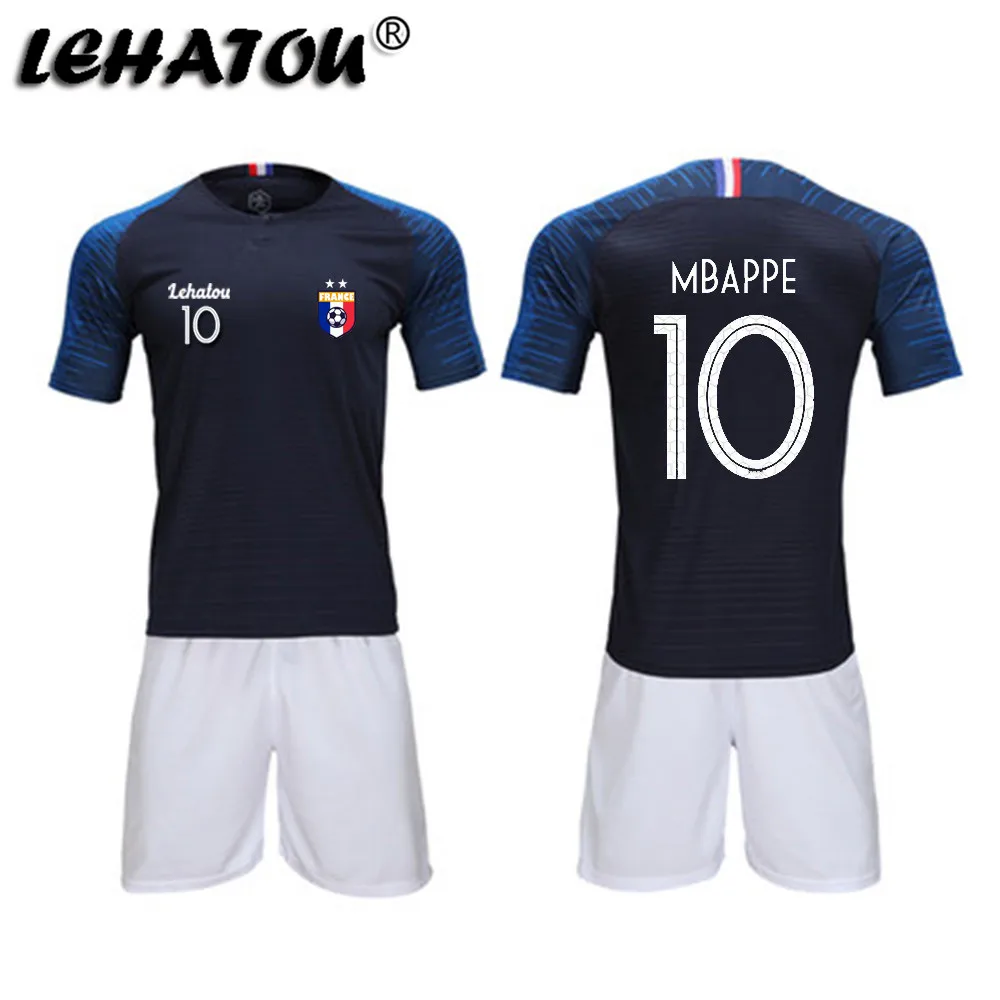 

Soccer Jersey France Men Football Sets Adults Soccer Shirts Top Quality MBAPPE GRIEZMANN POGBA 2 Stars Training Jerseys Man Kits