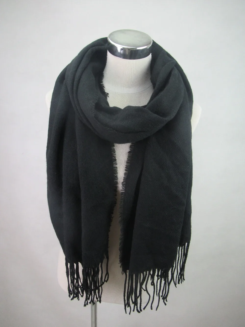 Free shipping ! Fashion Ladies Solid Black Acrylic Scarf good quality In 170Gscarf fashion