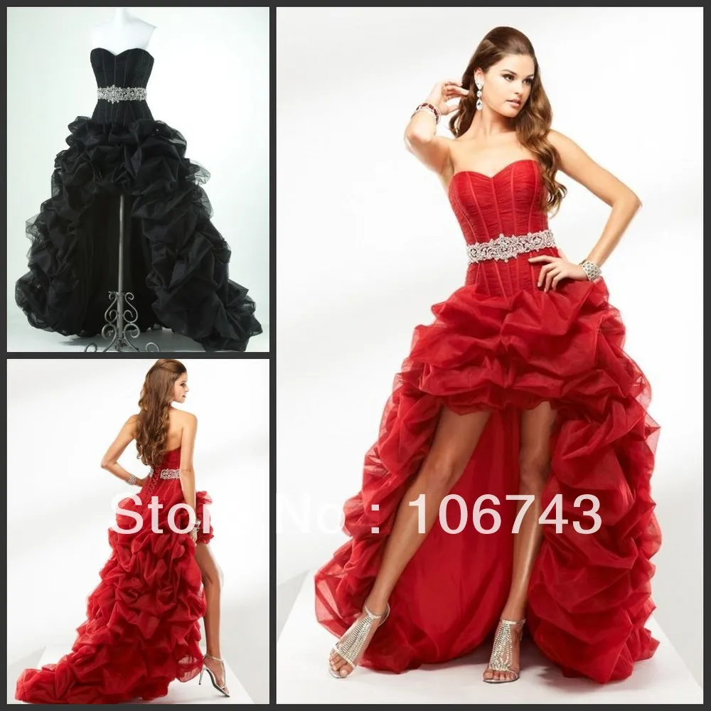 

free shipping new hot 2013 vestidos bride evening gown ball gown sexy red short After long before organza prom dresses