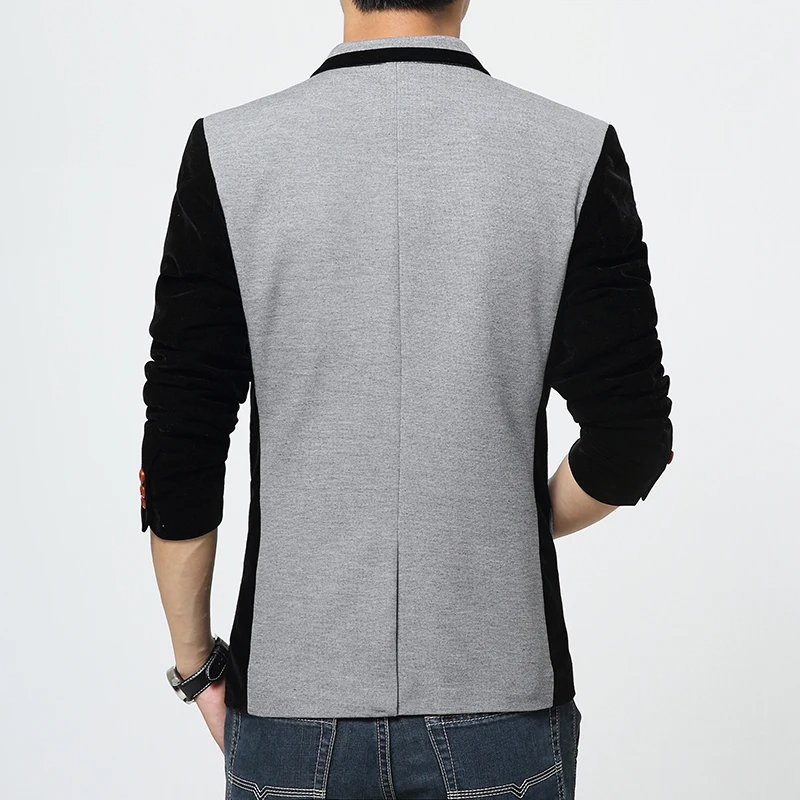 Новинка 2017 весенняя куртка блейзеры Мужской Хлопковый костюм в стиле пэчворк