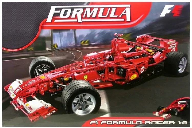 ФОТО 1242pcs F1 Formula Racing Toy building blocks 1:8 car model self-locking bricks Compatible bricks 3335