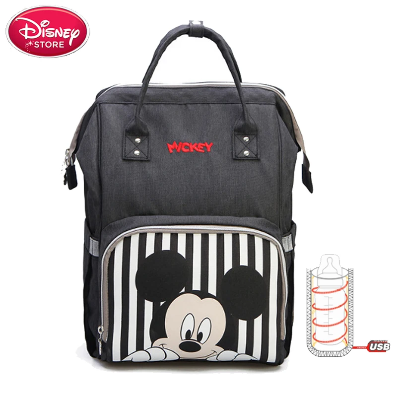 Сумка для подгузников с Микки Маусом, рюкзак для мам, сумка для подгузников для мам, детские дорожные сумки для мам, изолирующая USB бутылочка для кормления - Цвет: 2