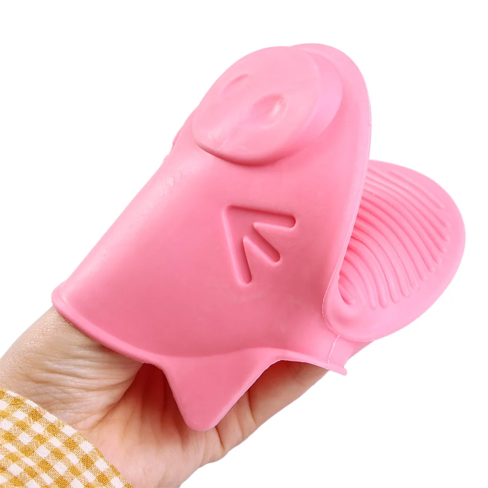 1Pcs Lovely Pig Shaped Heat Silicone Slip-resistant Gloves Cake Kitchen Oven Mitts Anti-hot Clip Tools