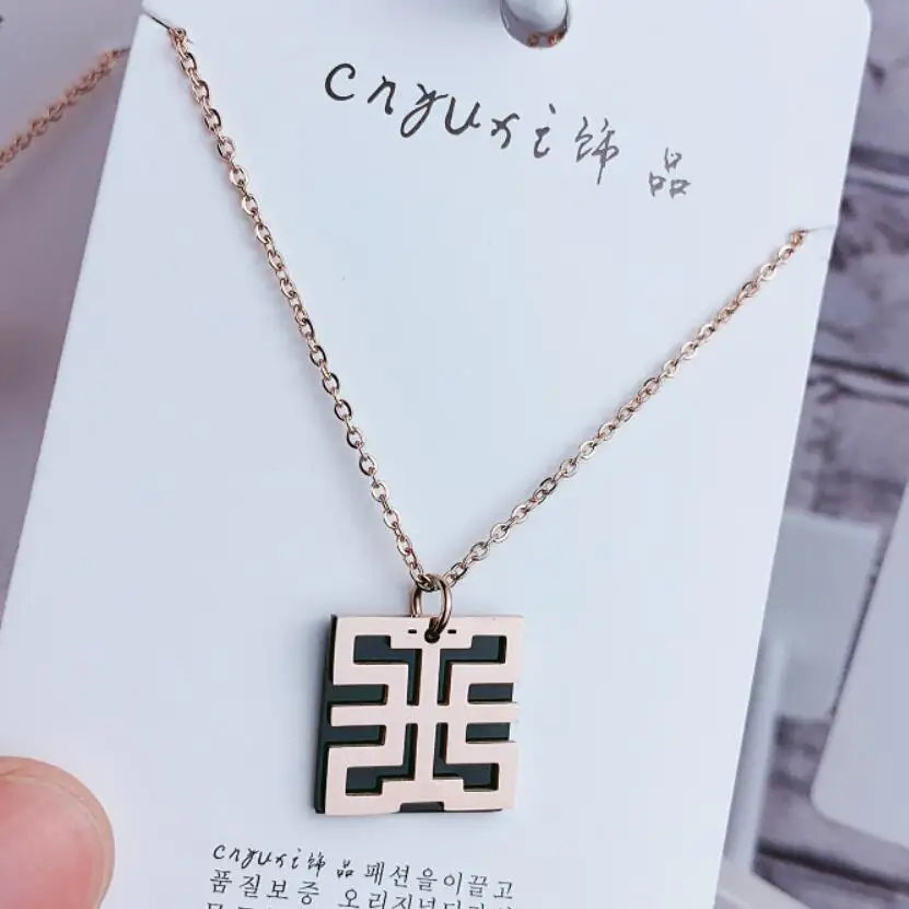 钛钢不掉色锁骨链四叶草项链女森系潮21