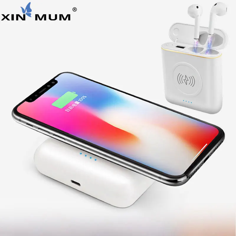 

XIN-MUM 5200mAh Wireless Power Bank TWS 3 in 1 Stereo Bluetooth Earphone Headphone Charging Box Phone Charger Battery Pack