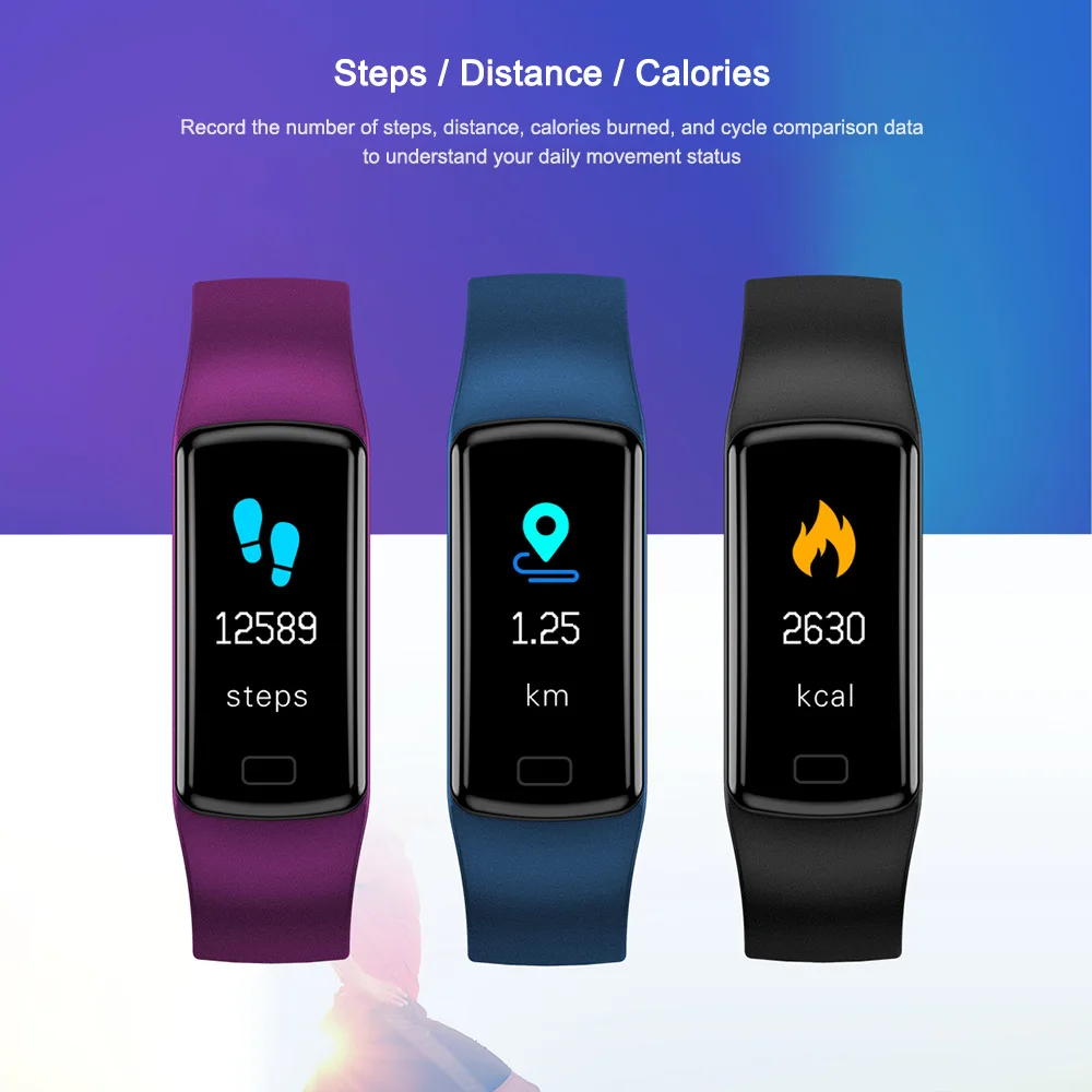 Y9 цветной экран умный Браслет спортивный шагомер часы фитнес бег ходьба трекер сердечного ритма шагомер для мобильного телефона