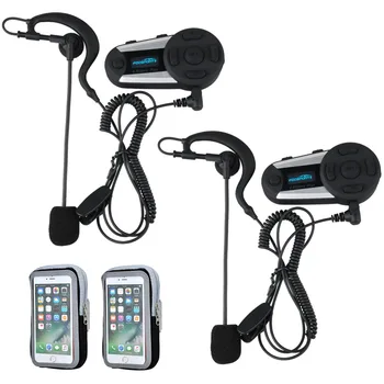 

Fodsport 2pcs V6 Plus Intercom Wireless Bluetooth Headset Interphone for Football Referee Judge Bicycle Conference Arbitrator FM