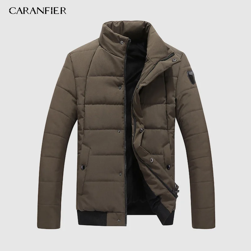 CARANFIER New Autumn Winter Men Warm Jacket Casual Parkas Men's Coat Single Breasted Outerwear Mens Brand Clothing-3XL