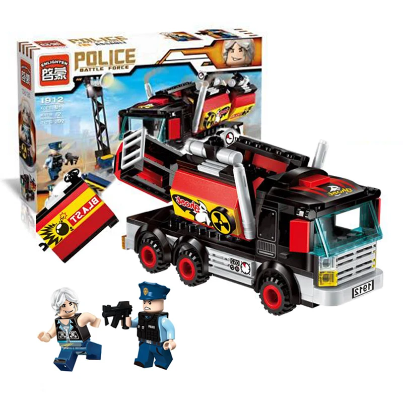 

2016 Enlighten 1912 292Pcs City Police Anti Riot Vehicle Model Building Kits Minifigure Blocks Bricks Toys Compatible With Gift