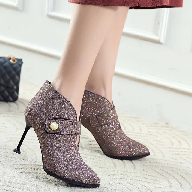 womens bling ankle boots