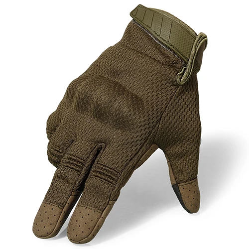 Камуфляжные тактические перчатки с сенсорным экраном, армейские военные перчатки для пейнтбола, стрельбы, страйкбола, Боевая защита, жесткое снаряжение для мужчин - Цвет: Green