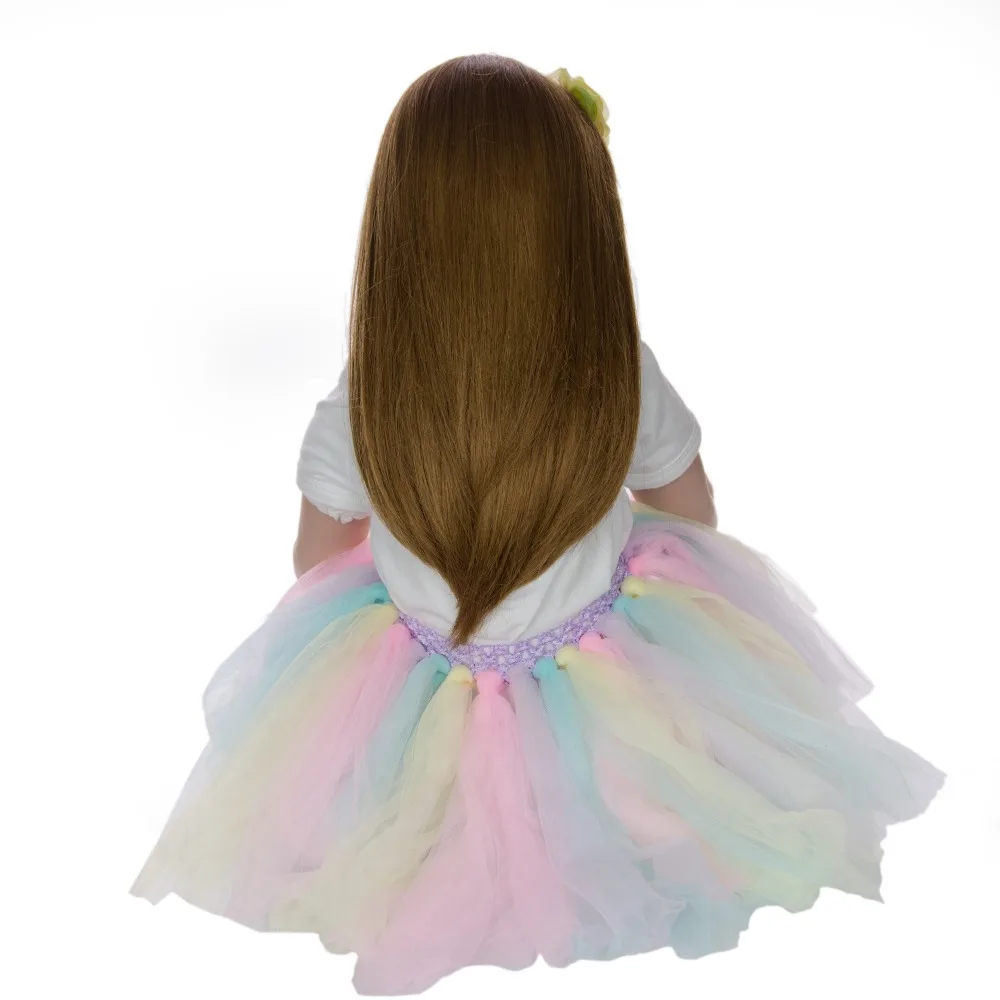 24 дюйма Реалистичная похожая на ребенка куклы Мягкие силиконовые реалистичные принцессы для девочек bebes кукла трансфер до младенец