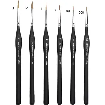 

Paint Brush with Black Pole for Miniature Watercolor Acrylic Oil Painting Drawing Liner Pen Painting Brush d20