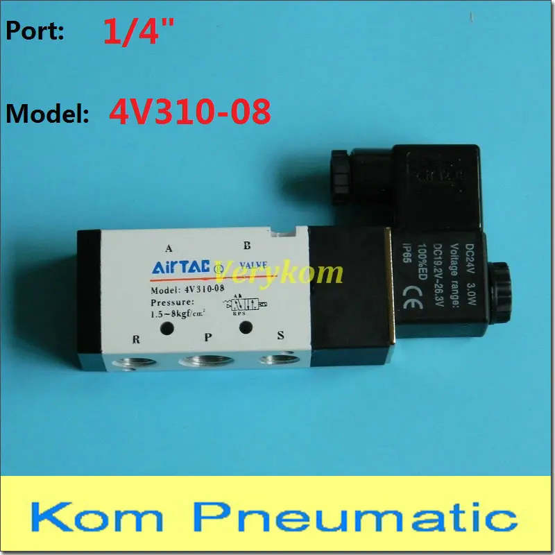 1//4/" Pneumatic 5//2 Way Electric Control Solenoid Valve 4V310-08B AC110V