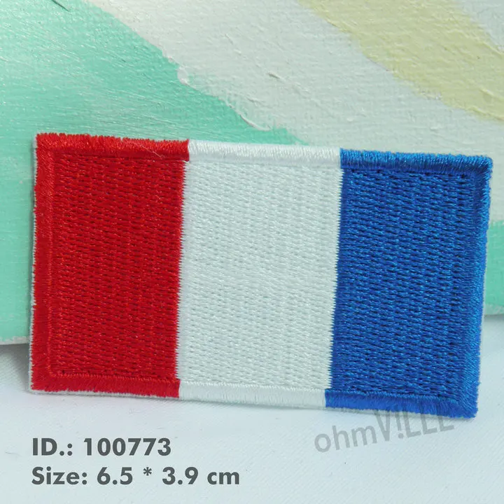 

The France Flag Patches Iron-on Patch Strijk Applicaties For Army Parche Ropa Full Embroidery Custom Applique Wholesale 100773