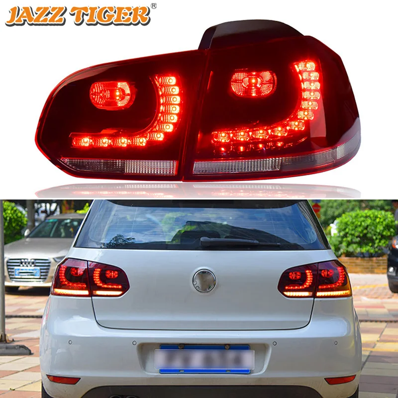 

2pcs Of Car Tail Light Assembly For VW GOLF 6 2008-2013 MK6 LED Brake Light With Flowing Water Flicker Turning Signal Light